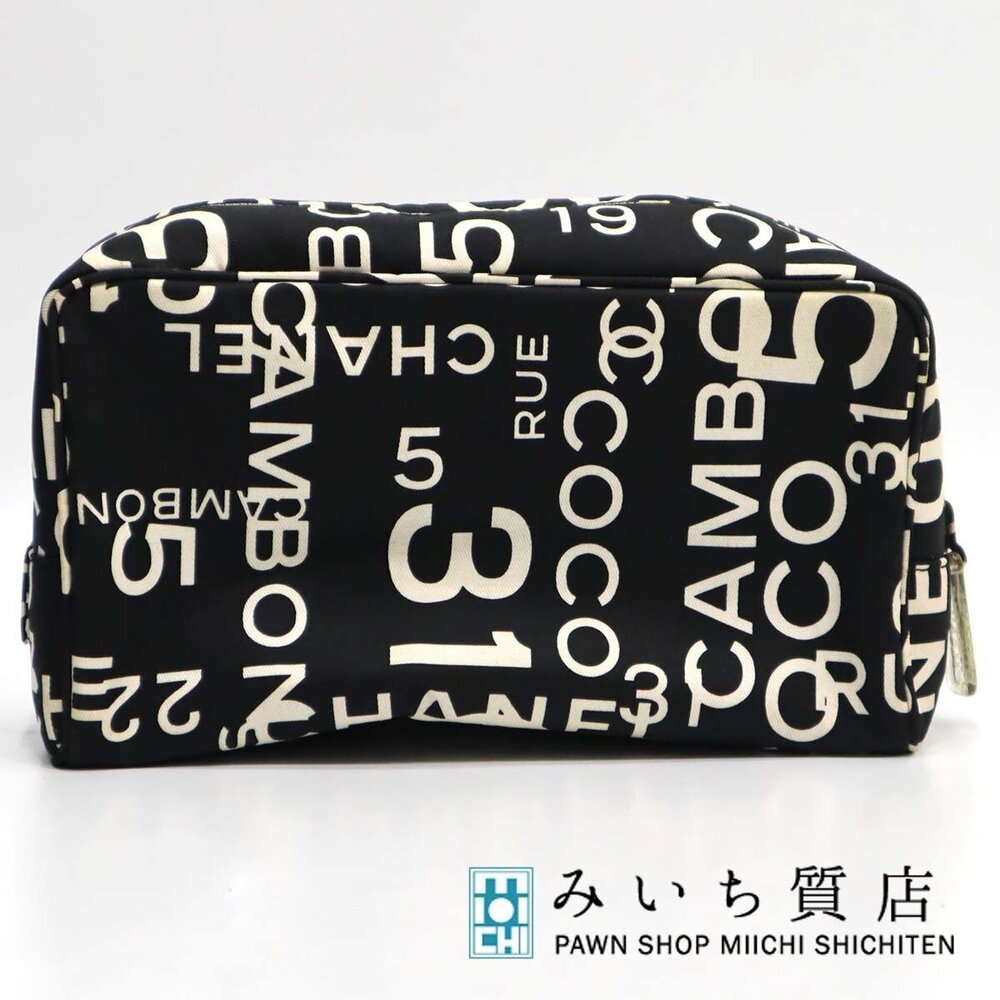 CHANEL Clutch By COCO mark cosmetic black makeup Miichi